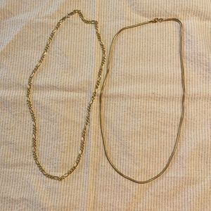 Gold tone metal chain necklaces